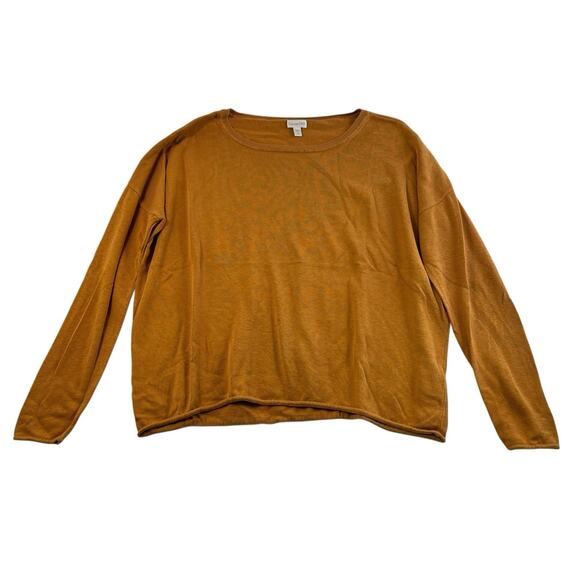 Sundance M Medium Sweater Silk Blend Gold Mustard Round Neck Long Sleeve Knit - Picture 2 of 13